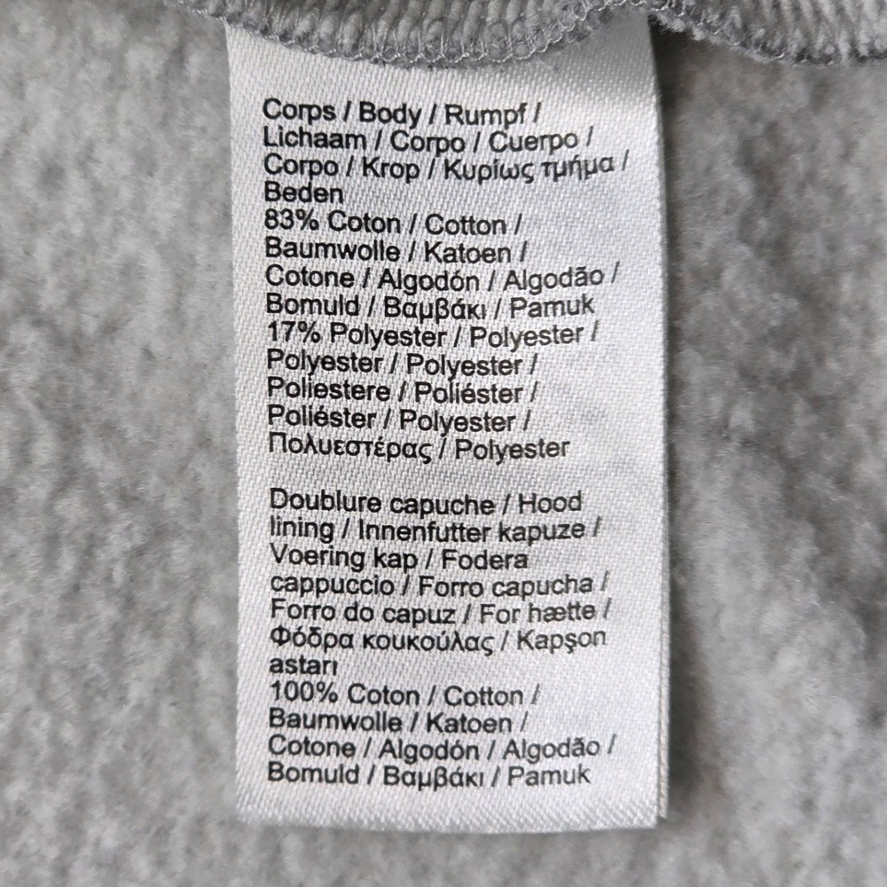 Lacoste Sport Men's XXL Full Zip Hoodie Gray Navy Blue Fleece Sweatshirt Jacket - Picture 5 of 15